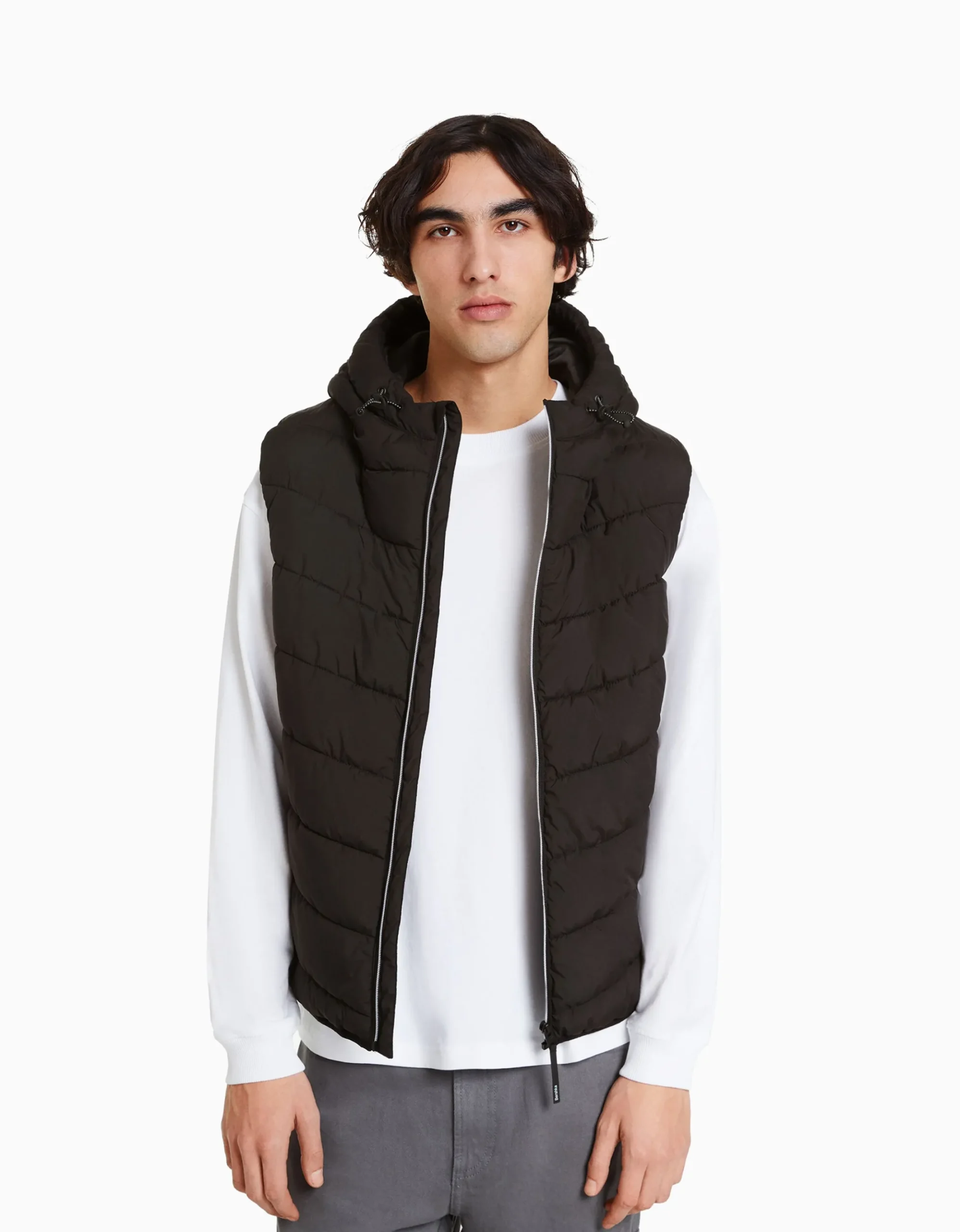 HOMME BERSHKA Blousons et manteaux*Doudoune sans manches capuche matelassée