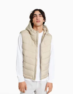 HOMME BERSHKA Blousons et manteaux*Doudoune sans manches capuche matelassée