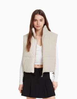 FEMME BERSHKA BSK Teen*Doudoune sans manches effet nylon doublure