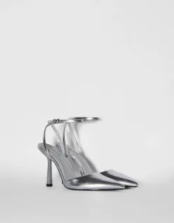 FEMME BERSHKA Party*Escarpins type mules métallisés