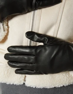 FEMME BERSHKA Similicuir*Gants similicuir fermeture Éclair