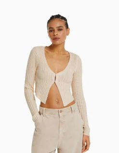 FEMME BERSHKA Vêtements*Gilet cropped rustique
