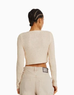 FEMME BERSHKA Vêtements*Gilet cropped rustique