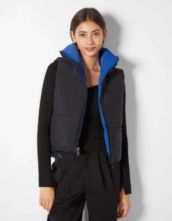 FEMME BERSHKA Vestes*Gilet cropped sans manches réversible