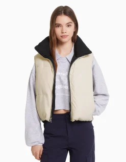 FEMME BERSHKA BSK Teen*Gilet cropped sans manches réversible