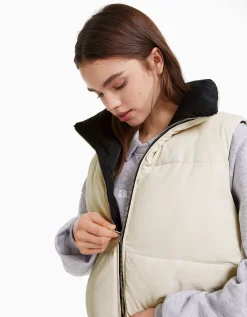 FEMME BERSHKA BSK Teen*Gilet cropped sans manches réversible