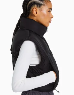 FEMME BERSHKA Gilets sans manches*Gilet cropped sans manches effet nylon