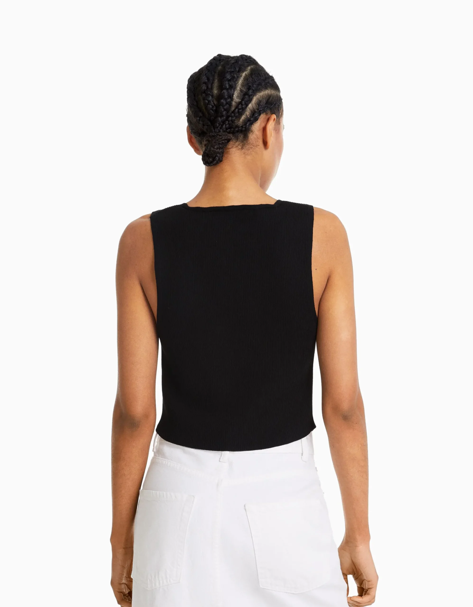 FEMME BERSHKA Vêtements*Gilet en maille avec boutons