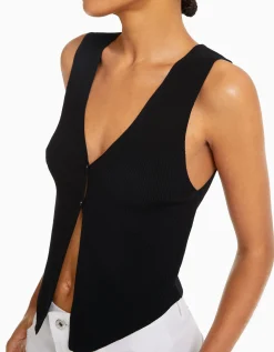 FEMME BERSHKA Vêtements*Gilet en maille avec boutons