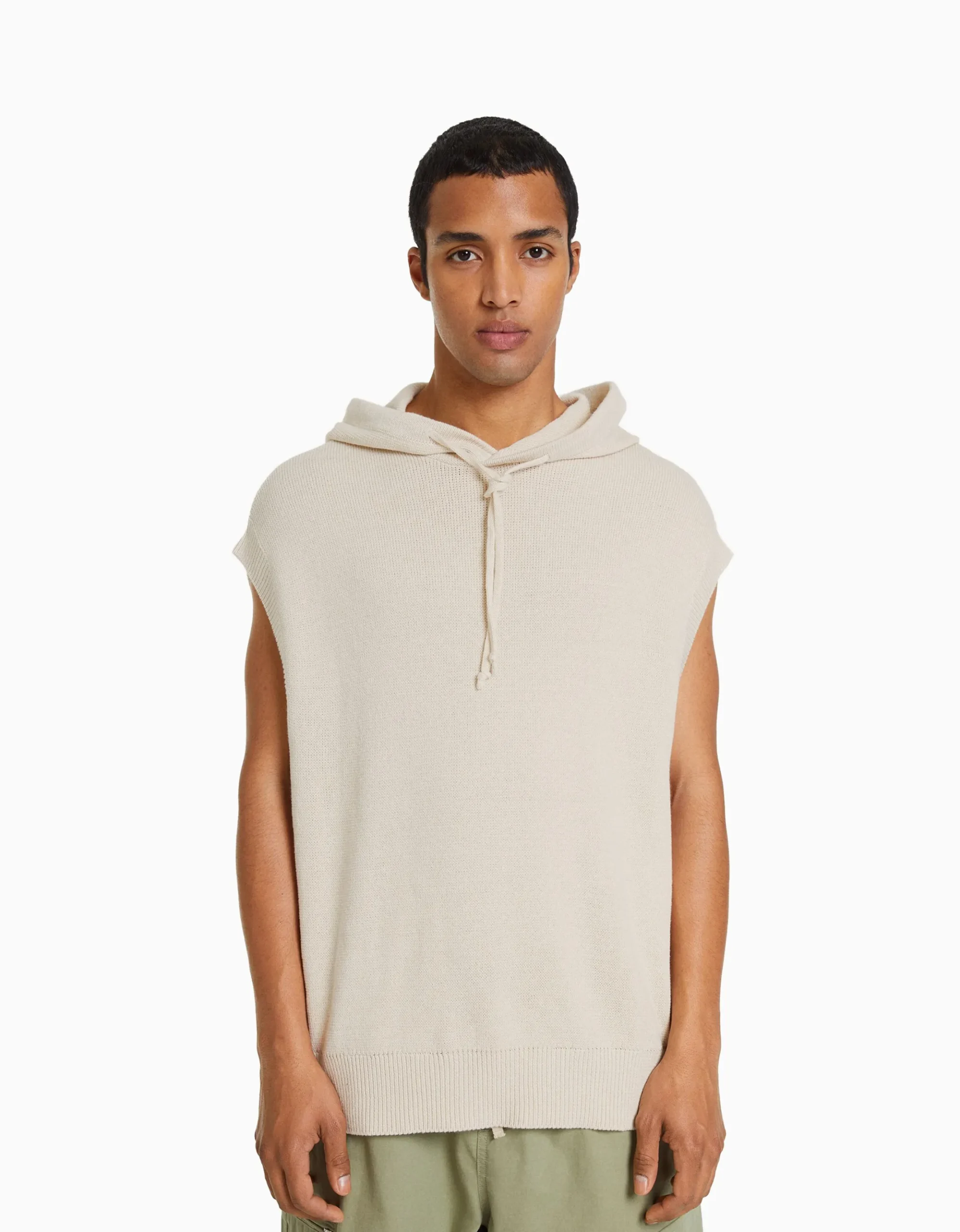 HOMME BERSHKA Pulls et gilets*Gilet sans manches capuche maille