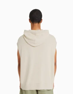 HOMME BERSHKA Pulls et gilets*Gilet sans manches capuche maille