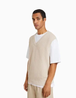HOMME BERSHKA Pulls et gilets*Gilet sans manches col en V
