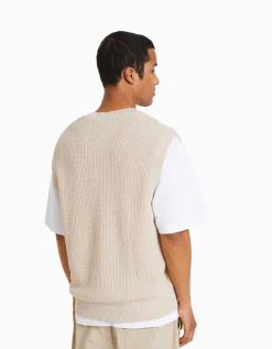 HOMME BERSHKA Pulls et gilets*Gilet sans manches col en V