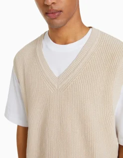 HOMME BERSHKA Pulls et gilets*Gilet sans manches col en V