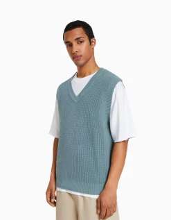 HOMME BERSHKA Pulls et gilets*Gilet sans manches col en V