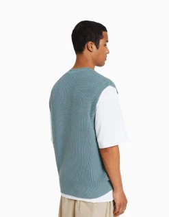HOMME BERSHKA Pulls et gilets*Gilet sans manches col en V
