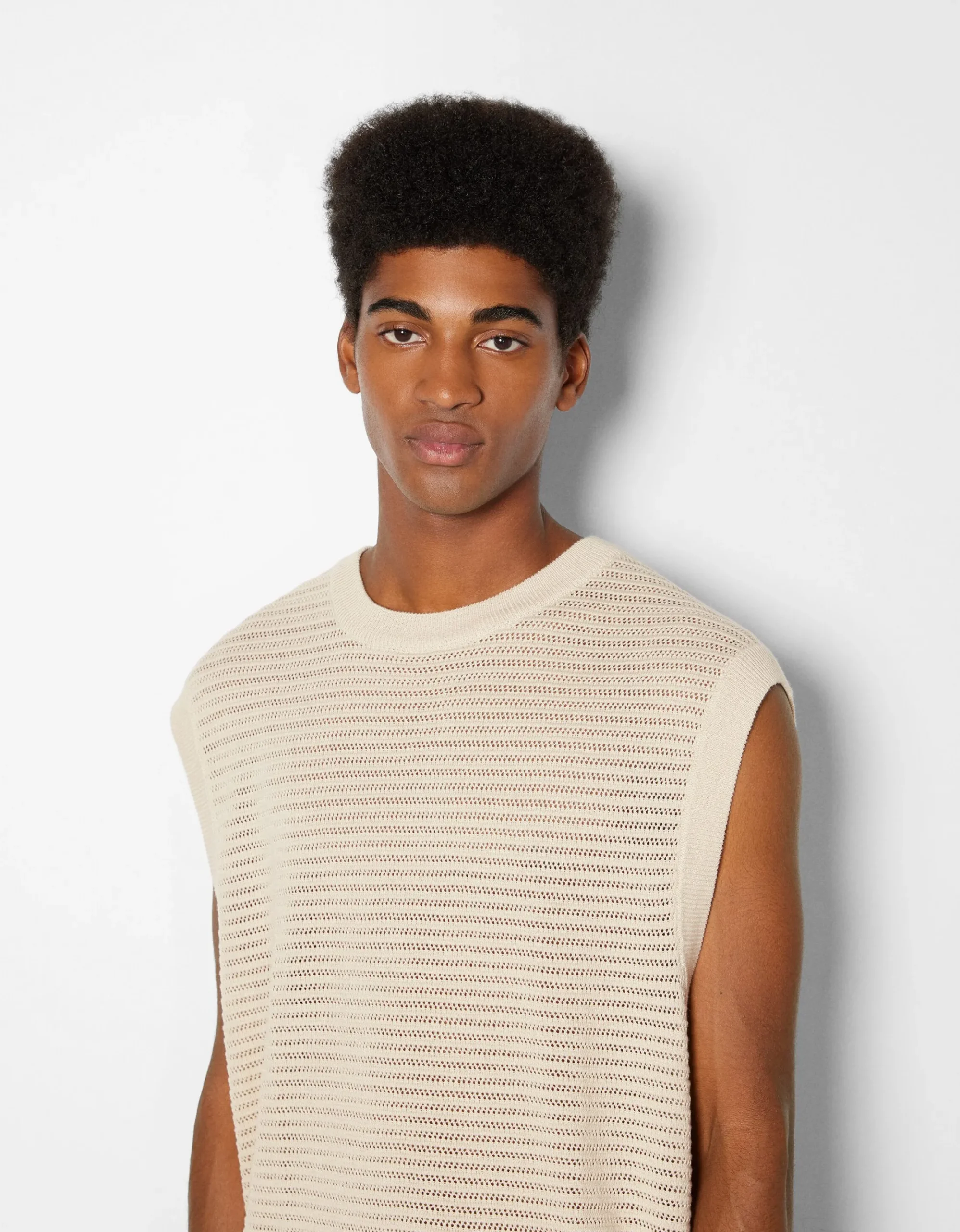 HOMME BERSHKA Pulls et gilets*Gilet sans manches maille résille