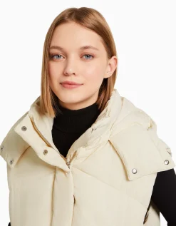 FEMME BERSHKA Vestes*Gilet sans manches rembourré capuche oversize