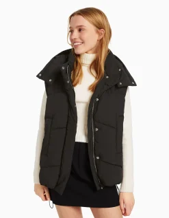 FEMME BERSHKA Vestes*Gilet sans manches rembourré capuche oversize