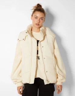 FEMME BERSHKA BSK Teen*Gilet sans manches rembourré capuche oversize