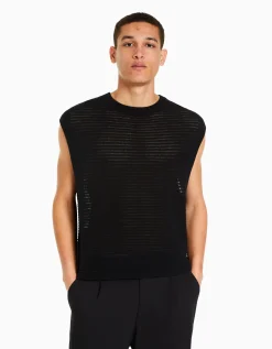 HOMME BERSHKA Pulls et gilets*Gilet sans manches résille