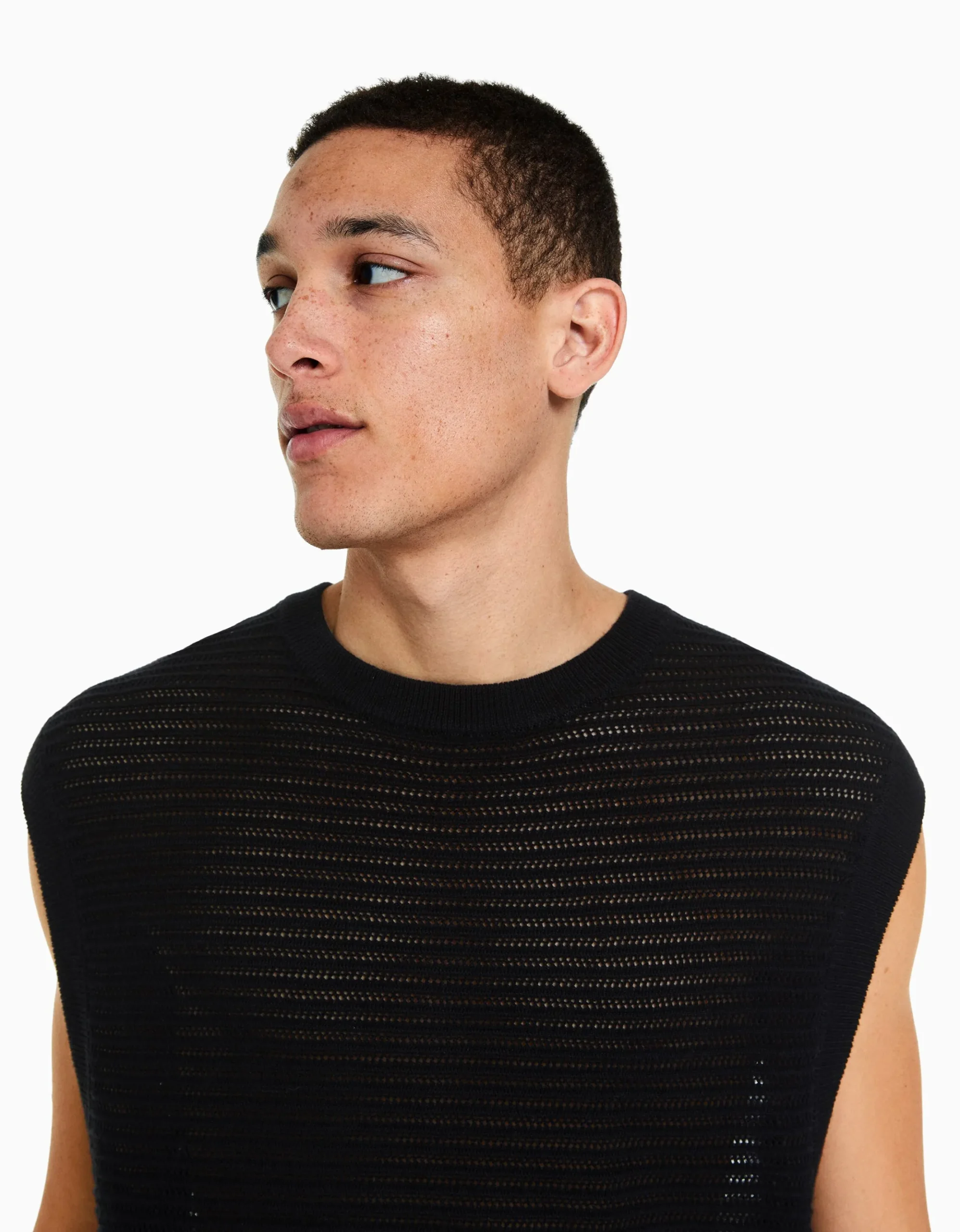 HOMME BERSHKA Pulls et gilets*Gilet sans manches résille