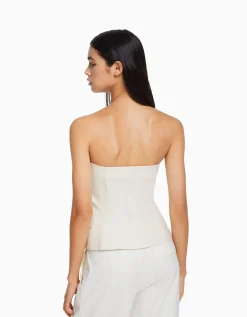 FEMME BERSHKA Vêtements*Gilet tailoring épaules dénudées