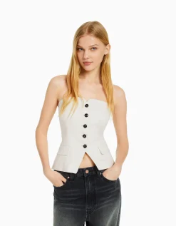 FEMME BERSHKA Vestes*Gilet tailoring épaules dénudées