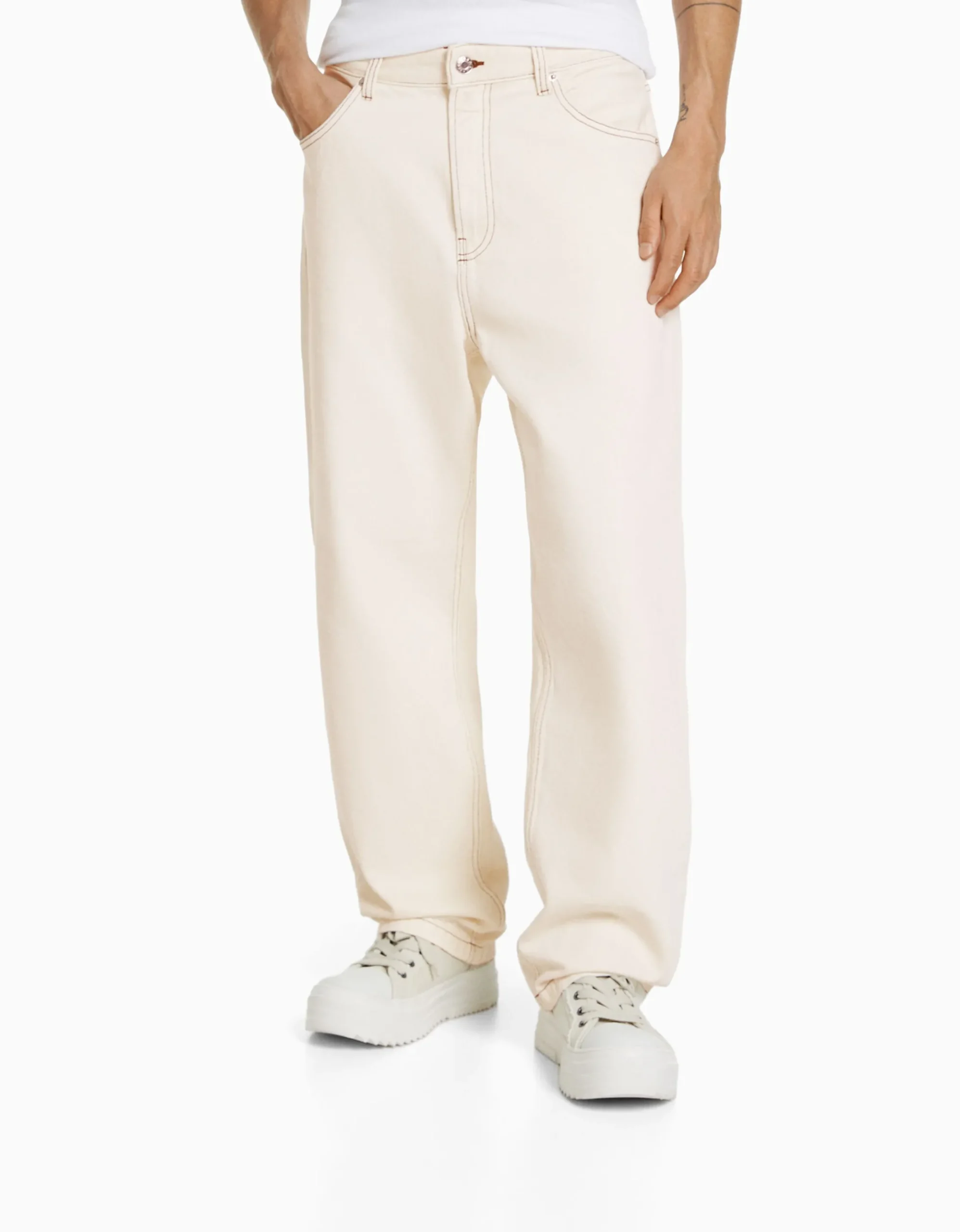 HOMME BERSHKA Vêtements*Jean baggy coloré