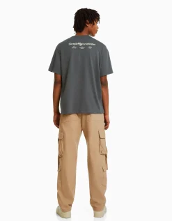 HOMME BERSHKA Vêtements*Jean cargo bandes
