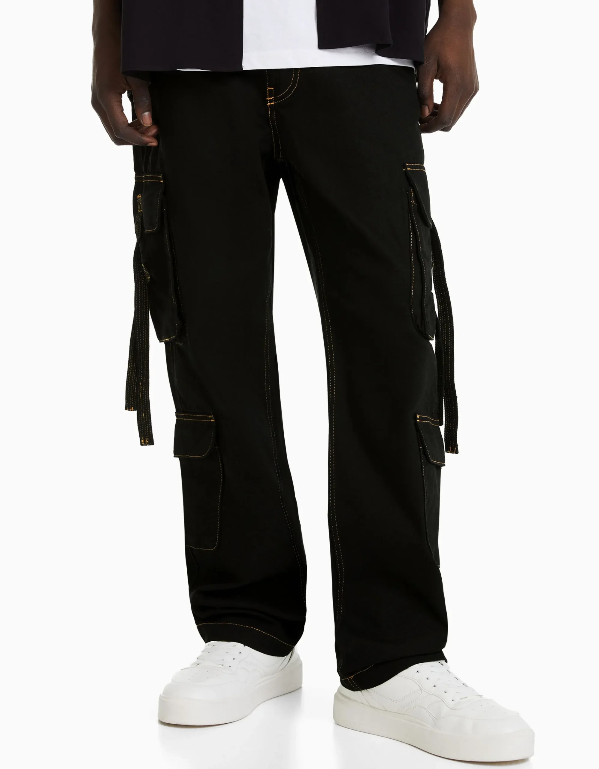 HOMME BERSHKA Vêtements*Jean cargo bandes