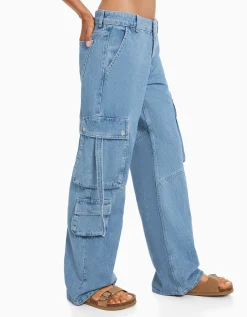 FEMME BERSHKA Vêtements*Jean cargo multipoches