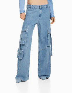 FEMME BERSHKA Vêtements*Jean cargo multipoches