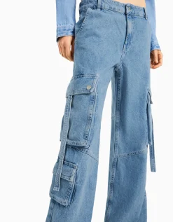 FEMME BERSHKA Vêtements*Jean cargo multipoches
