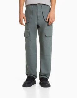 HOMME BERSHKA Vêtements*Jean cargo multipoches