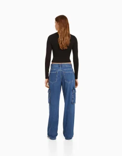 FEMME BERSHKA Jeans*Jean cargo straight