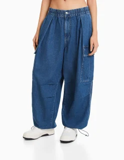 FEMME BERSHKA Vêtements*Jean cargo volume