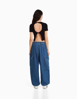 FEMME BERSHKA Vêtements*Jean cargo volume