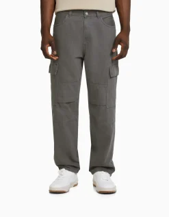 HOMME BERSHKA Cargo et parachute*Jean cargo wide