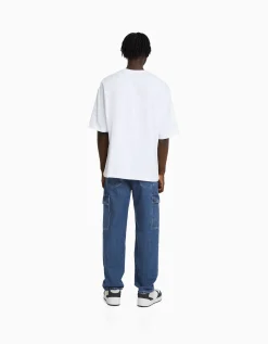 HOMME BERSHKA Cargo et parachute*Jean cargo wide