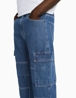 HOMME BERSHKA Cargo et parachute*Jean cargo wide