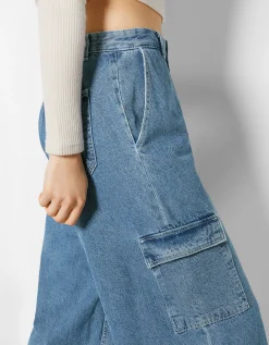 FEMME BERSHKA BSK Teen*Jean cargo wide
