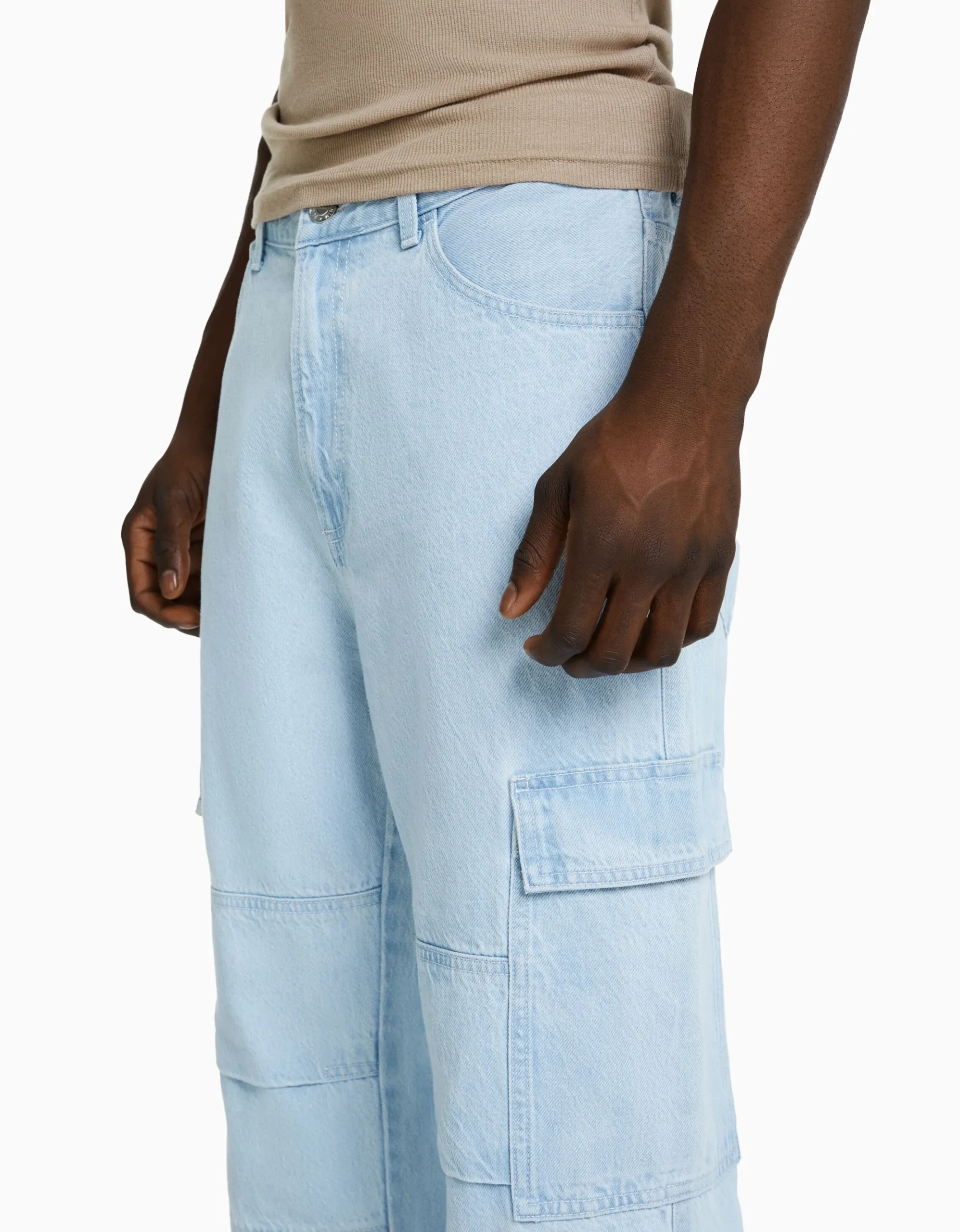 HOMME BERSHKA Vêtements*Jean cargo wide