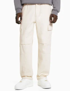 HOMME BERSHKA Basiques*Jean cargo wide