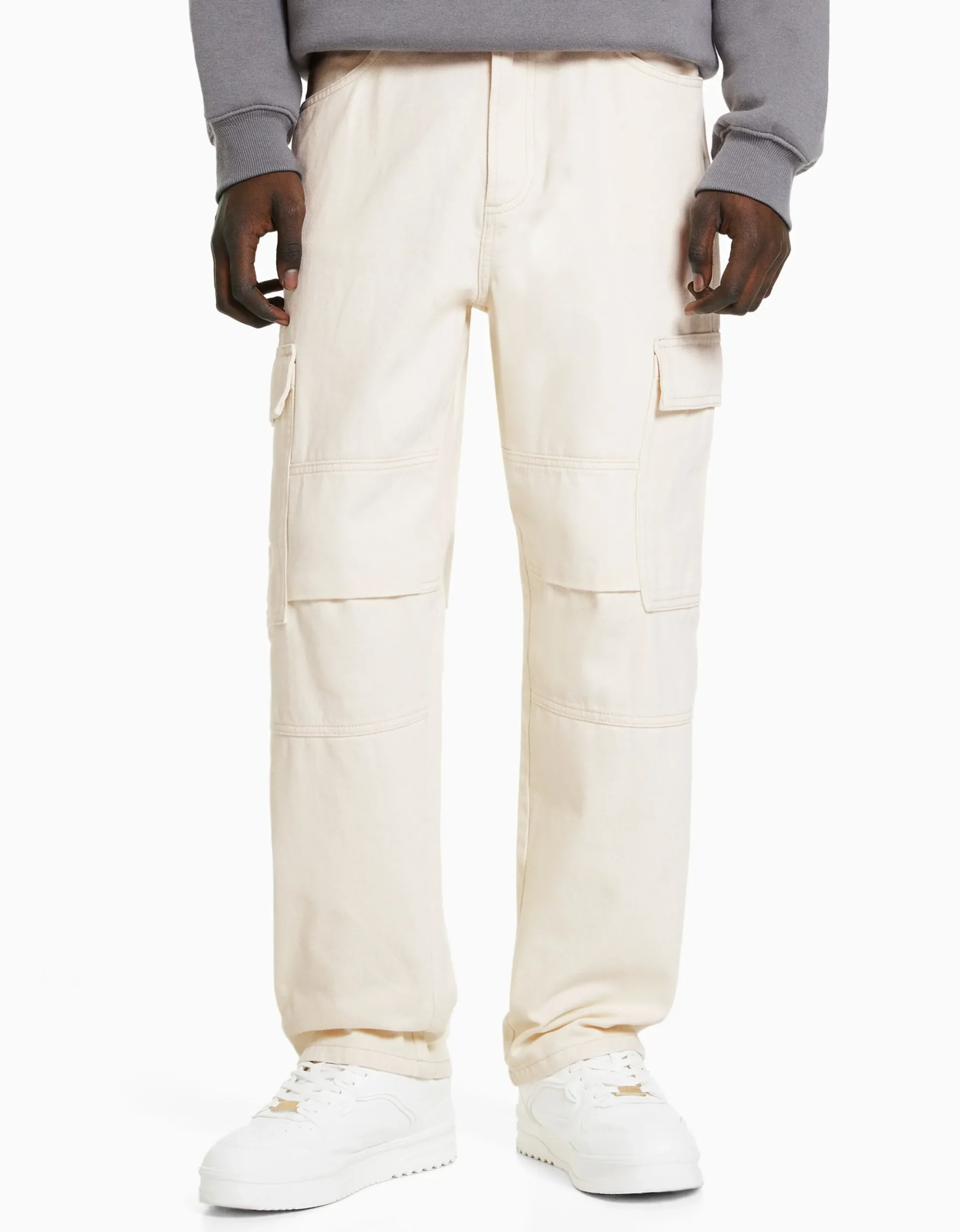 HOMME BERSHKA Basiques*Jean cargo wide