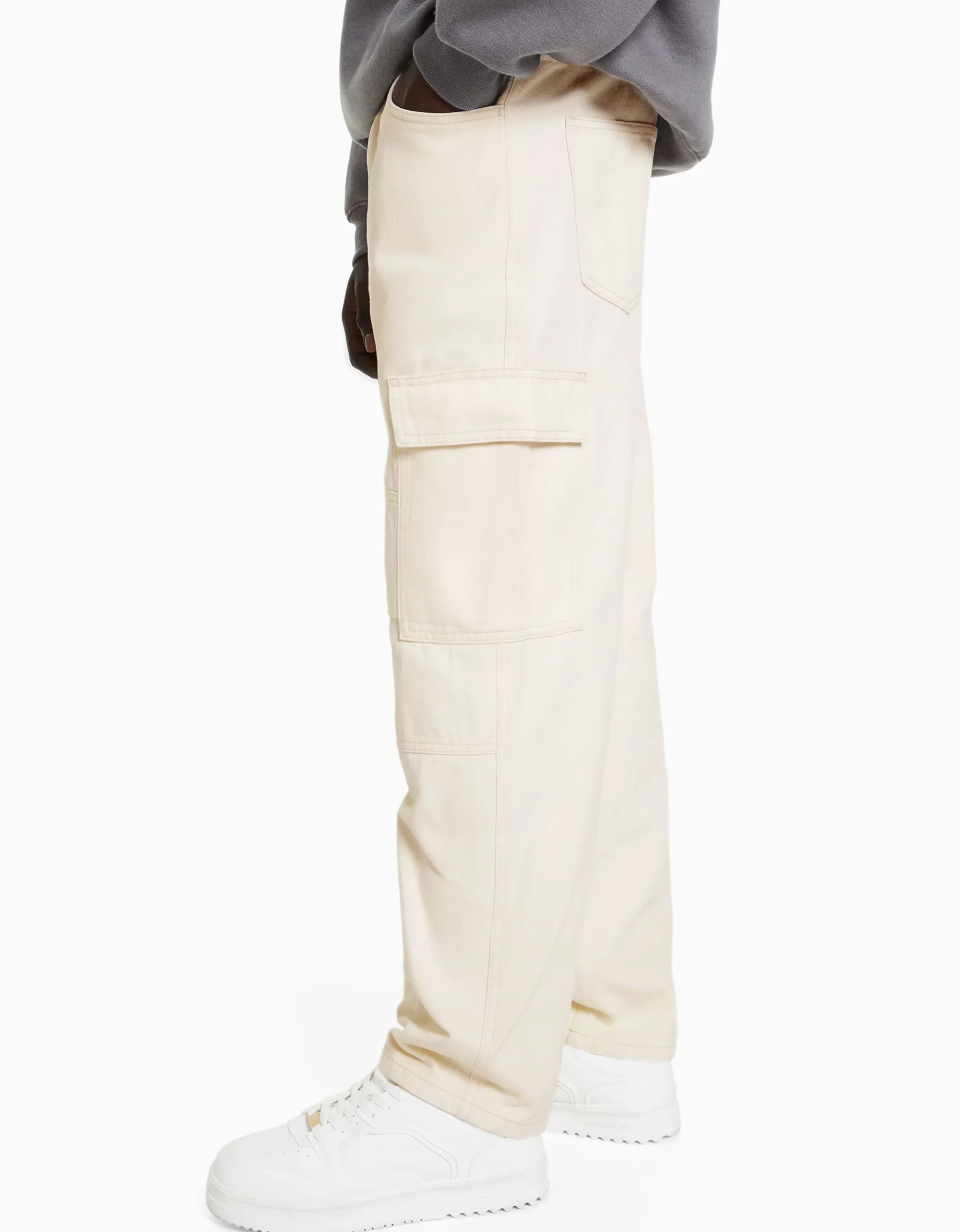 HOMME BERSHKA Basiques*Jean cargo wide