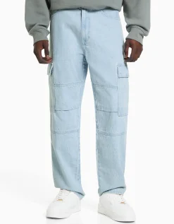 HOMME BERSHKA Vêtements*Jean cargo wide