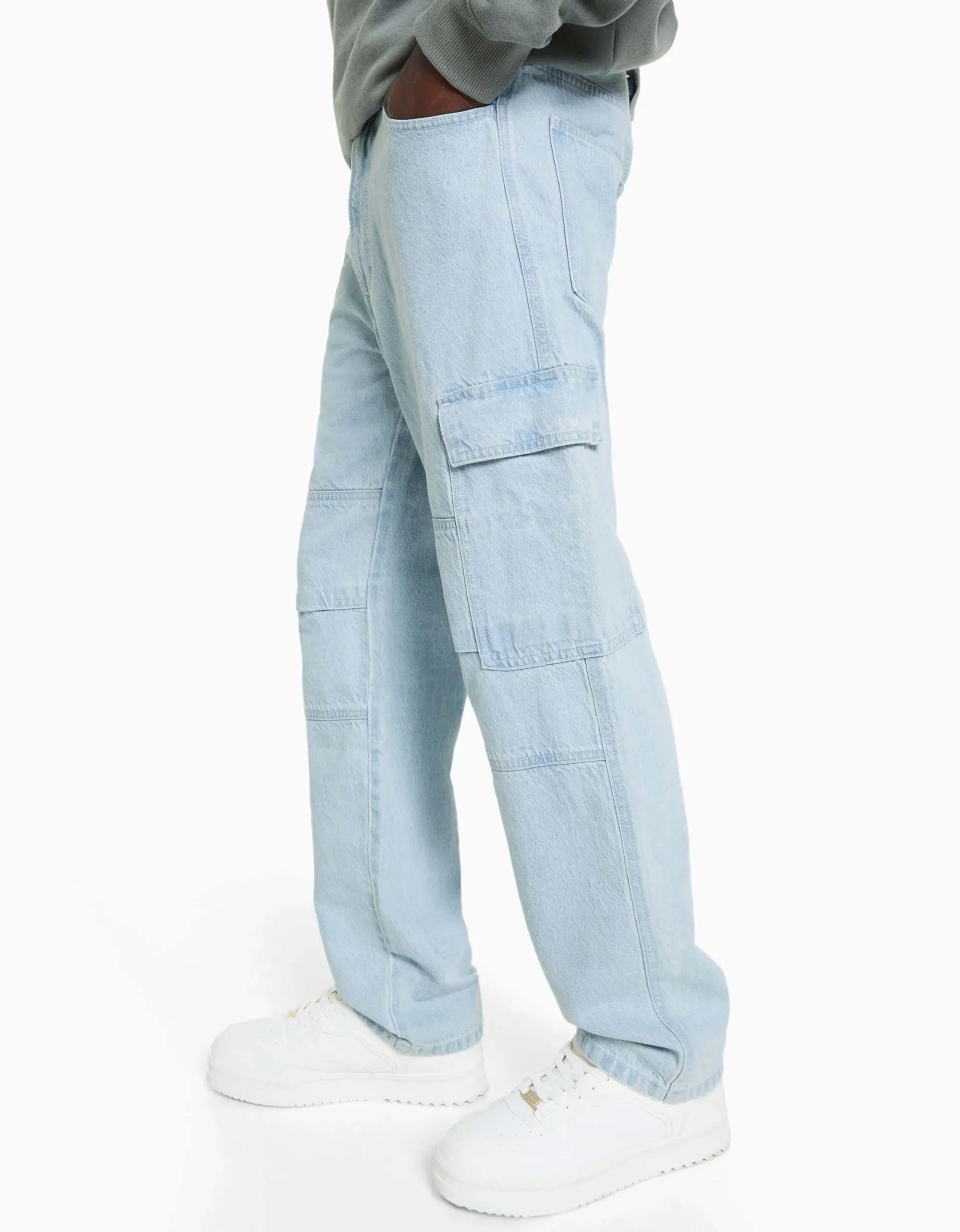 HOMME BERSHKA Vêtements*Jean cargo wide