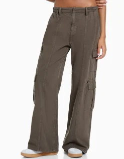 FEMME BERSHKA Denim*Jean cargo wide leg multipoches
