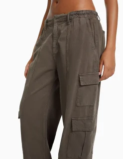 FEMME BERSHKA Denim*Jean cargo wide leg multipoches